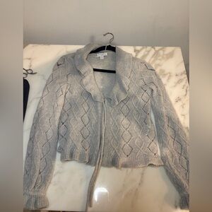 Charters Club Women's Gray Ruffled Sweater